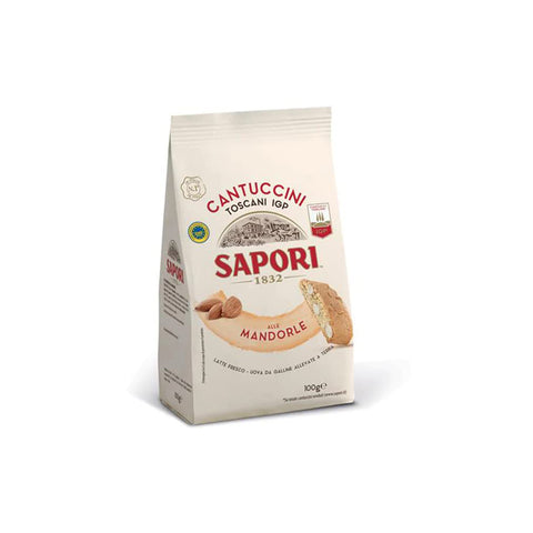 Sapori Cantuccini Toscani IGP Alle Mandorle Mandelkekse Kekse Biscuits Tradition Spezialitäten Beutel mit 100g italienisch Original
