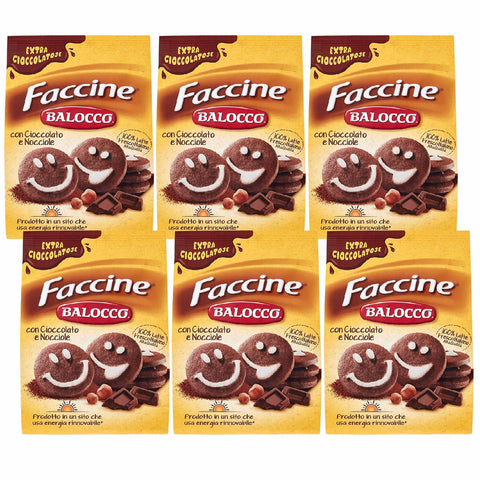 Balocco Faccine Italienisches Mürbegebäck mit Schokolade und Haselnüssen 1x700g Original italienisch Kekse