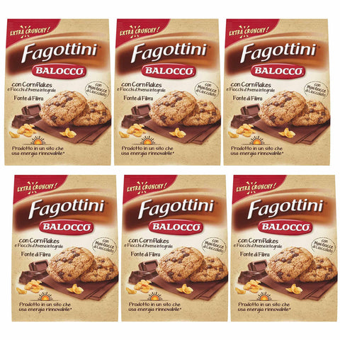 Balocco Faccine Italienisches Mürbegebäck mit Schokolade und Haselnüssen 700 g (Fagottini, x6) italienisch Original