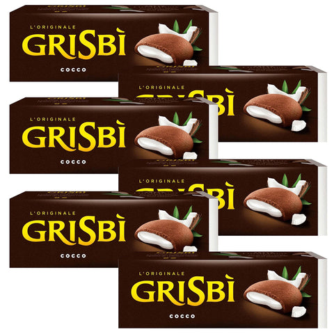 Matilde Vicenzi Grisbi Cocco - Italienische Biskuits mit Kokosnussfüllung 150g x 6 Pakete Original italienisch