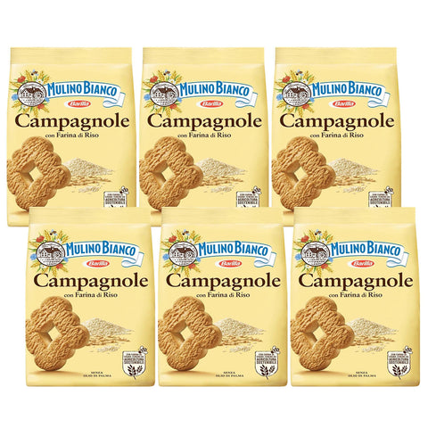 Mulino Bianco Campagnole Mürbeteigkekse mit Reismehl 700 g (Campagnole, x6) italienisch Original
