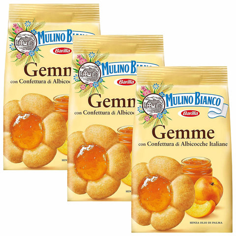Mulino Bianco Gemme Mürbeteig mit Aprikosenfüllung 200 g (Gemme, x3) Kekse italienisch Original