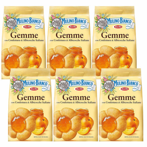 Mulino Bianco Gemme - Mürbeteig mit Aprikosenfüllung (Gemme, x6) 200g Original italienisch