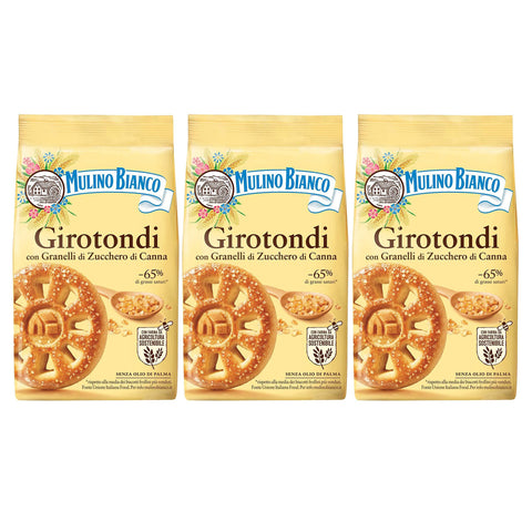 Mulino Bianco Girotondi - Mürbeteigkekse mit Zucker x 3 Pakete 350g Original italienisch