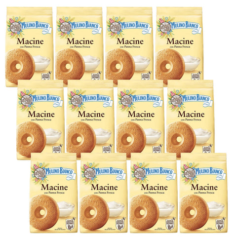 Mulino Bianco Macine - Italienische Mürbeteigkekse mit Sahnegeschmack x 12 Pakete 350g Original italienisch