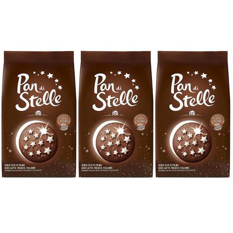 Mulino Bianco Pan di stella - Italienische Schokoladenkekse mit gefrorenen Sternen 350g x 3 pakete (Pan di stella, x3) Original italienisch