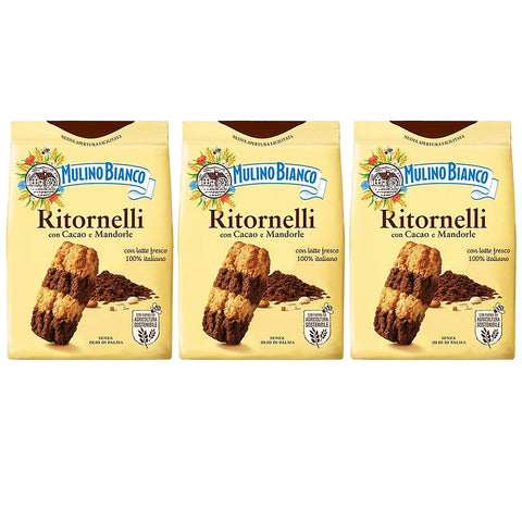 Mulino Bianco Ritornelli Italienische Kekse mit Kakao und Mandeln 700 g (Ritornelli, x3) italienisch Original
