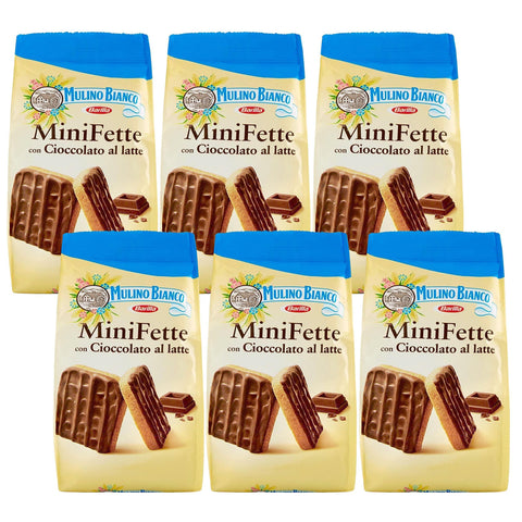 Mulino Bianco Mini Fette Italienische Mini Kekse mit Überzug aus Milchschokolade 1x110g Original italienisch
