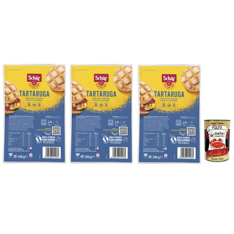Schar Dr. Schär Gluten Free Tartaruga Italienische Schildkrötebrot mit Sauerteig Hirse und Quinoa Glutenfreies Brot 200 g 3x italienisch Original Reis + kostenlos