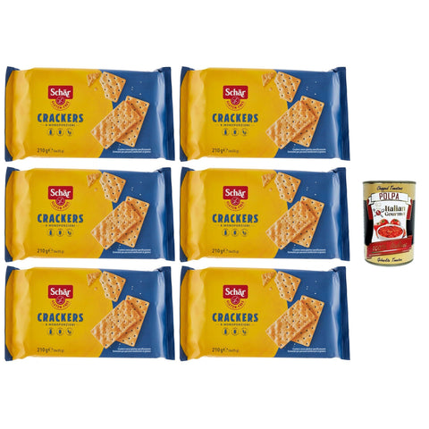 Schar Crackers senza Glutine, Glutenfreie Cracker. Speziell für Menschen mit Glutenunverträglichkeit entwickelt, 6x 210 g italienisch Original