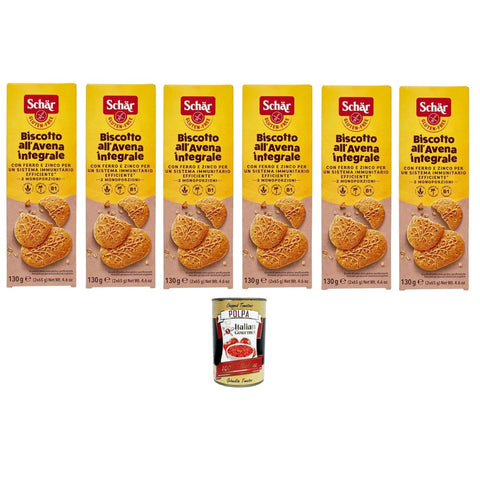 Schar Cupcakes Schar Biscotto all'Avena integrale con Ferro e Zinco per un Sistema Immunitario Efficiente Vollkorn-Haferkekse mit Eisen und Zink für ein effizientes Immunsystem 6x130gr Original italienisch inkl. Italian Gourmet Polpa 400g 8032804040014