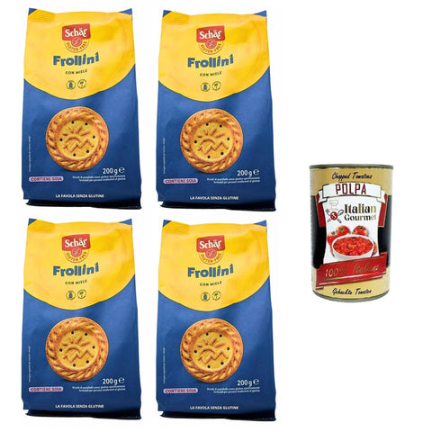 Schar Cupcakes Schar Frollini senza lattosio con Miele Laktosefreie Kekse mit Honig 4x200 g inkl. Italian Gourmet polpa 400g Original italienisch 8032804040014