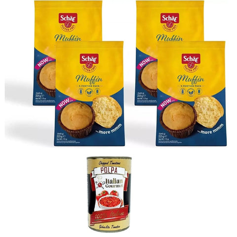 Schar Cupcakes Schar Muffin senza glutine senza olio di palma e senza conservanti Glutenfreie Muffins ohne Palmöl und ohne 4x225gr italienisch Original 8008698041222