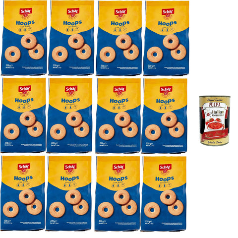 Schar Schär Hoops biscotti senza glutine Hoops Kekse mit Honig glutenfrei 12x200gr italienisch Original