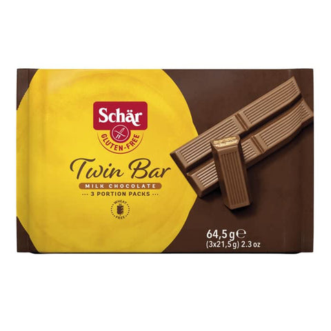 Schar Schär Twin Bar Glutenfreie Waffeln mit Milchschokoladenüberzug ( 3x21 ) 64 5 g 5 g italienisch Original Riegel