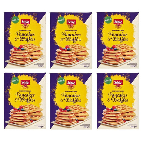 Schar Koch- & Backzutaten Schar Schär Gluten Free Preparato per Pancakes & Waffles Vorbereitet Zubereitet für Glutenfreie Pfannkuchen und Waffeln 350g Packung 6x Original italienisch 8008698037652