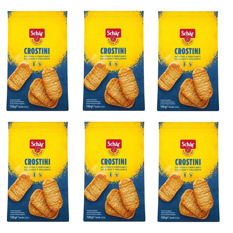 Schär Crostini Gluten Free glutenfreie Croutons Knuspriger Snack und bröckelig 6x 150g italienisch Original