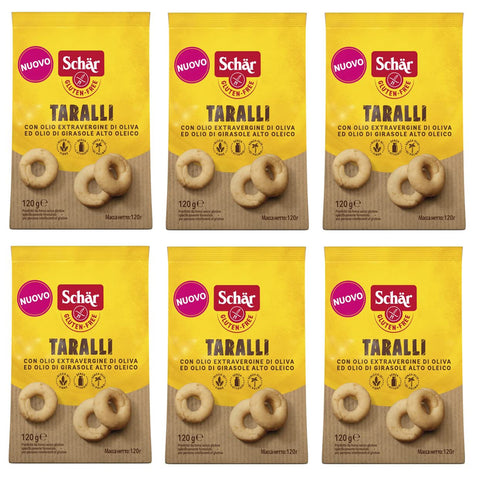 Schar Gluten Free Taralli mit Nativem Olivenöl Extra und Sonnenblumenöl Salziger Snack Glutenfrei 120 g Beutel Perfekter Aperitif Snack italienisch Original
