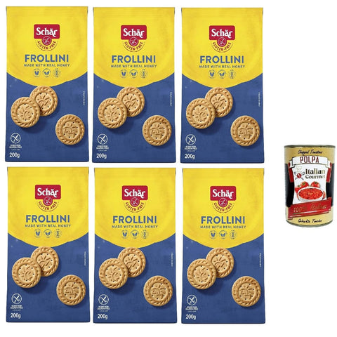 Schar Snack Kuchen & Backwaren Schar Frollini Gluten-Free Shortbread Glutenfreie Shortbread-Kekse – gentechnikfrei laktosefrei ohne Konservierungsstoffe 6x200 g italienisch Original + kostenlos 0