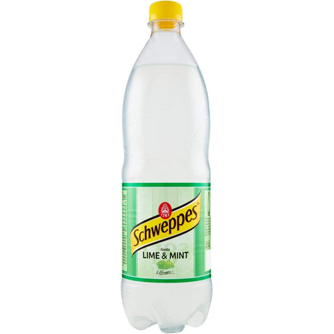 Schweppes Lime & Mint kohlensäurehaltiges Getränk mit Limettensaft PET 1 Lt 12x italienisch Original Limonade
