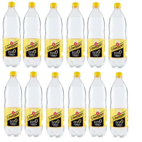 Schweppes Tonica Zero getönten ohne Zucker PET erfrischend 12x1l Original italienisch Getränk