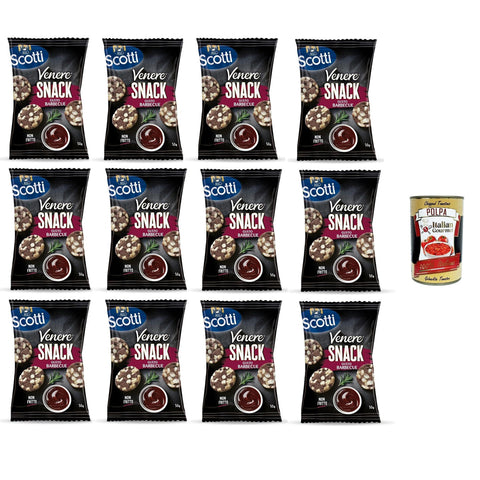 Scotti Rice Snack Venere Barbecue, brauner Reis 12x50g Original italienisch