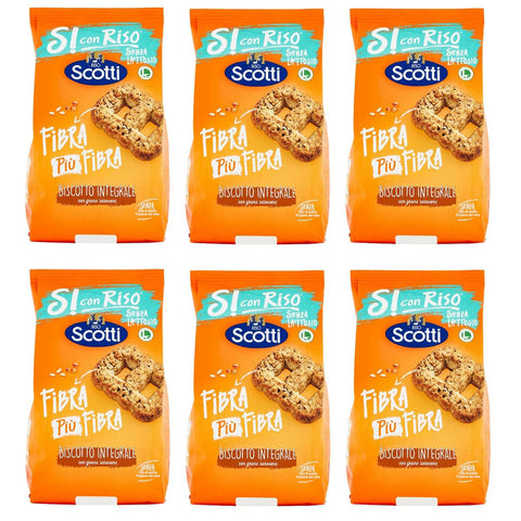 Scotti Riso Si con Riso Biscotto Integrale Vollkornkekse mit Buchweizen Laktosefrei,Ohne Palmöl,Ohne Milcheiweiß 350 g Beutel italienisch Original