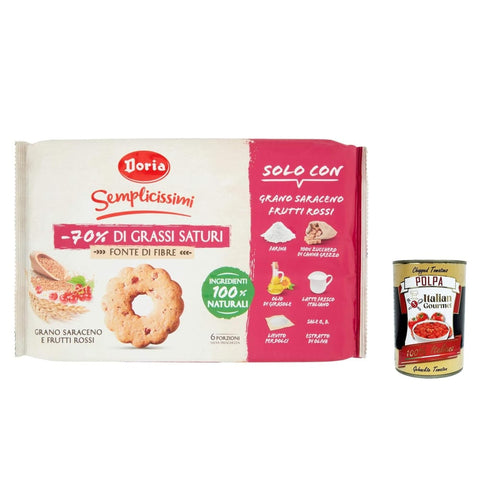 Scotti Kekse Scotti Doria Biscotti con Frutti Rossi e Grano Saraceno, Kekse mit roten Früchten und Buchweizen 280 g italienisch Original 8000605261068