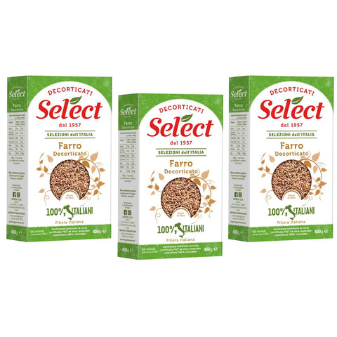 Select Farro Decorticato Geschälter Dinkel 100% Italienische Hülsenfrüchte Papier Verpackung von 400 g 3x italienisch Original Gemüsekonserve