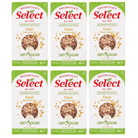 Select Ceci Decorticati Geschälte Kichererbsen 100% Italienische Hülsenfrüchte Papier Verpackung von 400 g 6x italienisch Original Gemüsekonserve