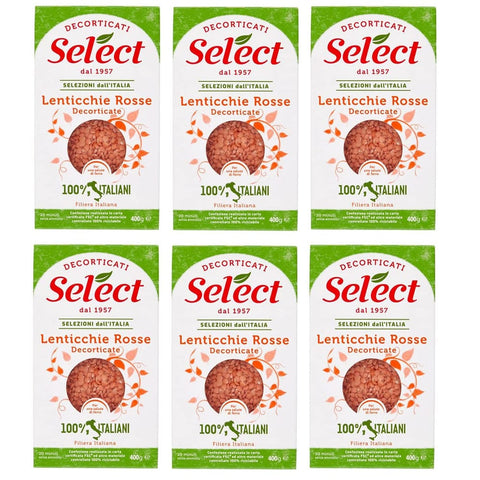 Select Hülsenfrüchte & Bohnen Select Lenticchie Rosse Decorticate Geschälte Rote Linsen 100% Italienische Hülsenfrüchte Papier Verpackung von 400 g italienisch Original 8006280010977