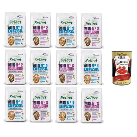 Select Koch- & Backzutaten Select Testpaket MIX N.1 DIFESA- MIX N.2 EQUILIBRIO Quelle für Kupfer und Eisen sowie Kupfer und Kalium 12x 300gr Original italienisch inkl. Italian Gourmet Polpa 400g 8006280130248