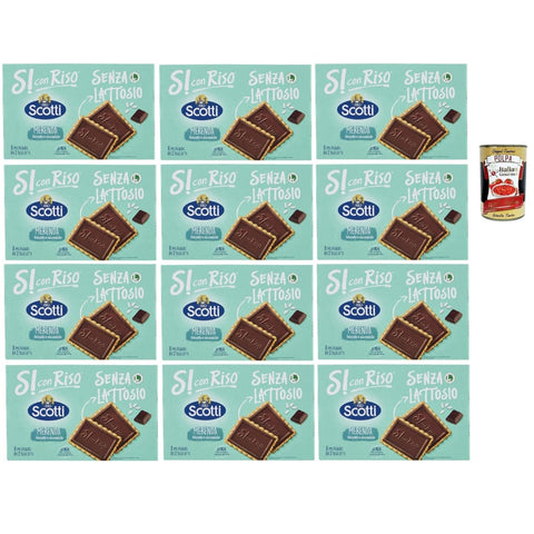 Si con Snack Kuchen & Backwaren Si con Riso - Biscotto Cioco - Schoko Kekse Laktose -freie und palmenfreie Kekse Lactose -free 12x200 g italienisch Original + kostenlos polpa 400 g 8032804040014