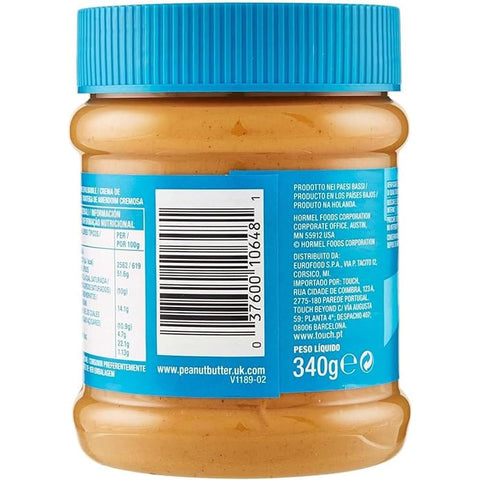 SKIPPY Erdnuss SKIPPY Erdnussbutter "Creamy" Peanutbutter Ohne Palmöl Extra Smooth und aus 91% Erdnüssen ohne Stückchen Leckere 12x 340g italienisch Original 5707196315172