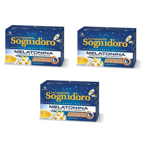 Star Sogni d'Oro La Camomilla Solubile con Melatonina Lösliche Kamille mit Melatonin 3x16 Beutel Original italienisch
