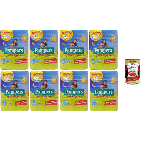 Sole Babywindeln Sole e Luna Maxi N°5 Junior Es ist absorbierend, umhüllt, ist bequem 11-25 Kg 8 Packungen à 16 Stück Original italienisch inkl. Italian Gourmet Polpa 400g 8032804040014