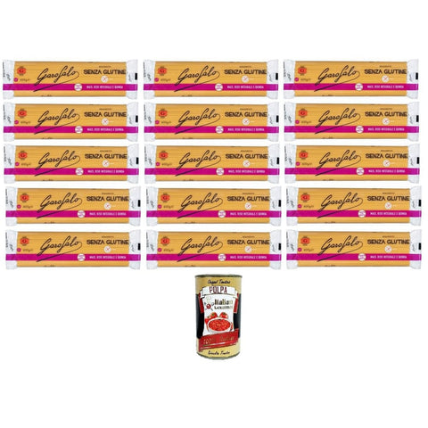Spaghetti Pasta & Nudeln Spaghetti senza Glutine,Glutenfreie Spaghetti mit Maismehl, Naturreis, Kartoffeln und Quinoa 15x400gr 15x Original italienisch inkl. Italian Gourmet Polpa 400g 8032804040014