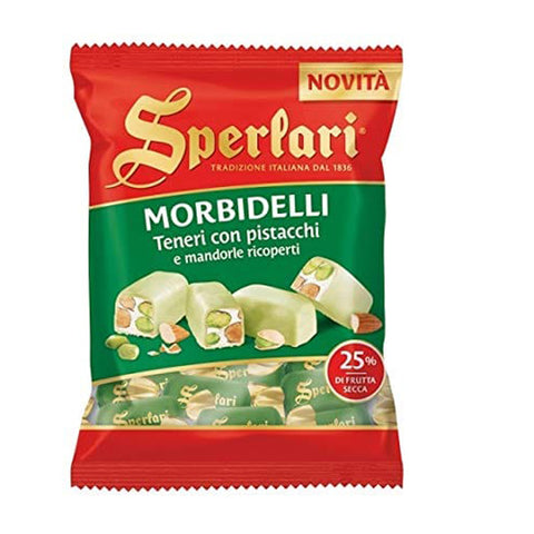 Sperlari Morbidelli Teneri con Pistacchi e Mandorle 25% getrocknete Früchte mit Pistazien und Mandeln 130g italienisch Original