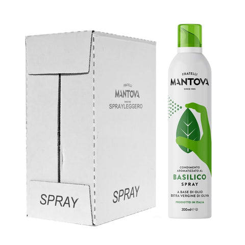 SPRAYLEGGERO Kochsprays SPRAYLEGGERO Natives Olivenöl Extra Aromatisiert mit Basilikum - durch die Praktische Sprühflasche Können Sie bis zu 90% des Öls Einsparen 6x200 ml Original italienisch