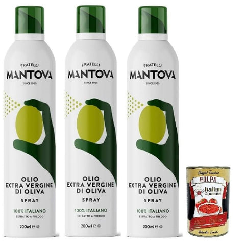 SPRAYLEGGERO Oliven SPRAYLEGGERO 100% Italienisches Natives Olivenöl Extra, Kaltgepresst 3x 200 ml - durch die Praktische Sprühflasche Können Sie bis zu 90% des Öls Einsparen Original italienisch inkl. Italian Gourmet Polpa 400g 8032804040014