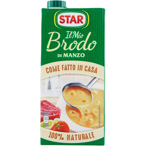 Star brodo Manzo Brühe Flüssigkeit Rindfleisch Fertiggerichte 30% Salz 3x1l Original italienisch Feinkost