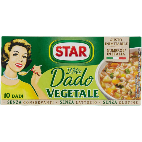 Star veggie dado brodo Vegetarisch Suppenwürfel Brühe reich an Geschmack 10 pz 3x Original italienisch Zutat