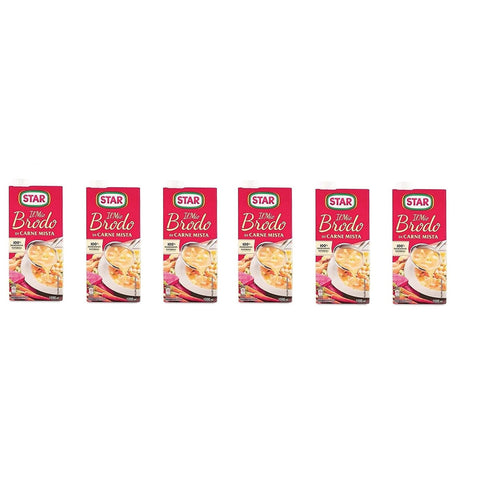 Star Brodo Carne Mista Broth flüssiges Mischfleisch Fertigspeisen 6x 1 l italienisch Original