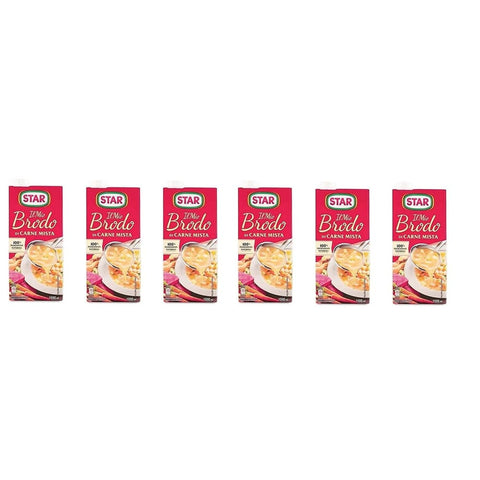Star Brühe & Fond Star Brodo Carne Mista Broth flüssiges Mischfleisch Fertigspeisen 6x 1 l italienisch Original 8000050020760