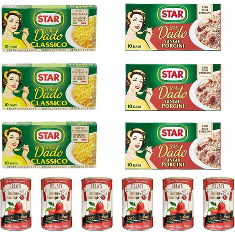 Star Brühe & Fond Star classico dado brodo Suppenwürfel Brühe klassisch 10 pz Star dado funghi porcini Steinpilze 3x italienisch Original 8000050009307