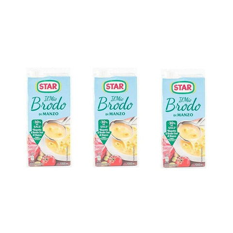 Star Brodo Manzo Broth Flüssige Rinderbrühe,, 30 % Salz 1x1l Original italienisch Gebäck