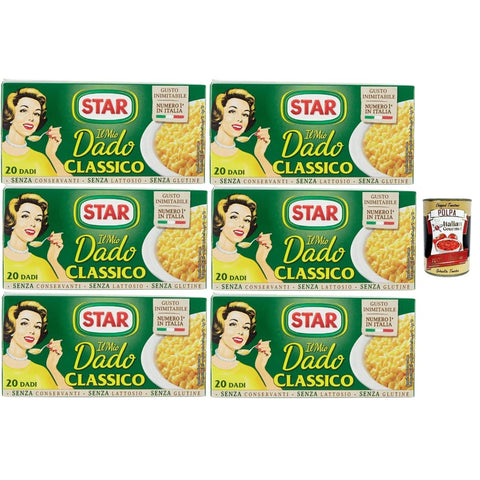 Star Brühe Star il mio Dado Classico 20 Dadi, Suppenwürfel Brühe klassisch reich an Geschmack 6x 200 g inkl. Italian Gourmet polpa 400g Original italienisch 8000050009505
