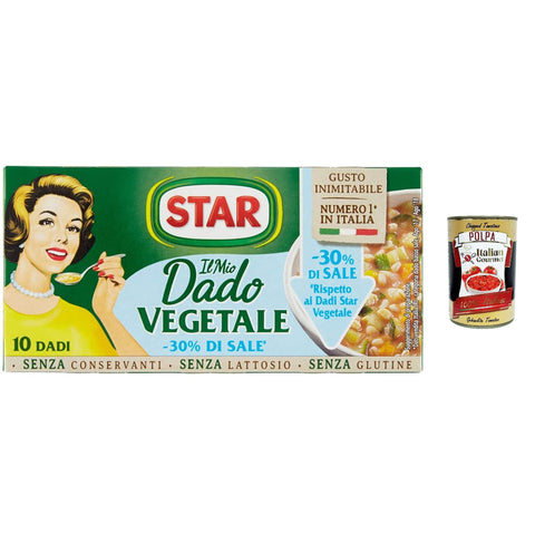 Star il Mio Dado Vegetale mit 9 Gemüsesorten mit 30 % weniger Salz, ohne Konservierungsstoffe, laktosefrei und glutenfre italienisch Original