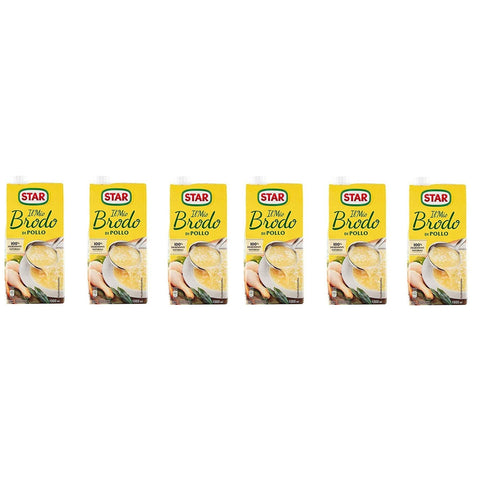 Star Brodo Pollo Broth flüssiges Huhn Fertigmahlzeiten 6x 1 l italienisch Original