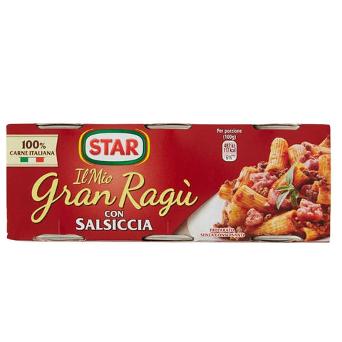 Star Il Mio Gran Ragù Star con Salsiccia tomatensauce sauce mit italienischer Wurst Tomatensuppe Pastasauce 3x100 g 3x italienisch Original